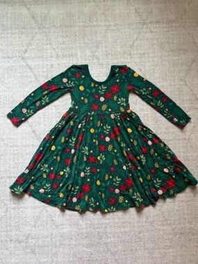 Little Sleepies Holly Jolly Christmas Bamboo LS Twirl Dress (3T)